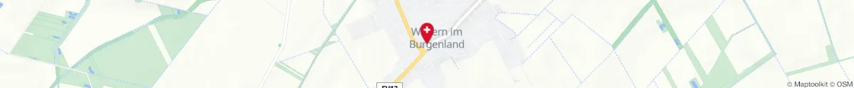 Kartendarstellung des Standorts für Apotheke Zum silbernen Storch in 7151 Wallern im Burgenland